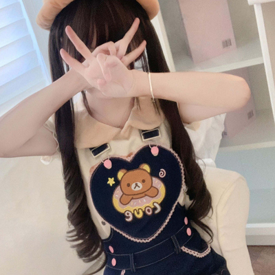 原创款【小熊甜甜圈】柴呼呼软妹可爱小个子女儿服背带礼物正版