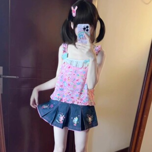 【半裙】钢琴兔家mezzo piano复刻刺绣可爱女儿服萌日系古着软妹