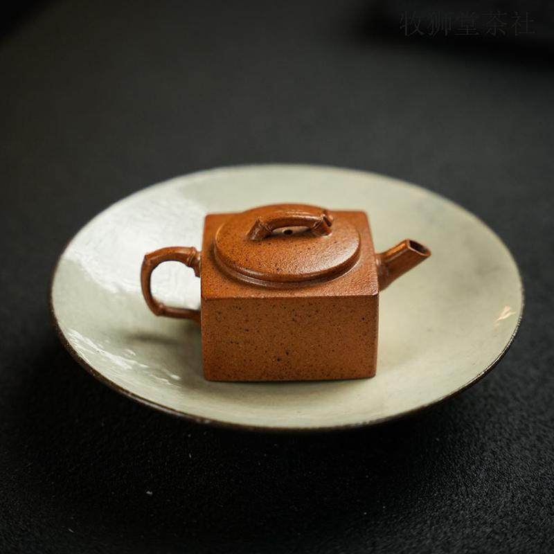 手工方器竹节120cc紫砂壶