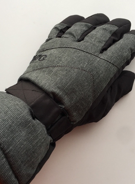 大码黑灰色加厚防滑防水户外运动保暖骑自行车滑雪手套男子秋冬季