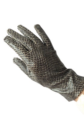 柔软单层薄款米黑色仿蛇皮纹高弹力手套性感时尚防晒开车男女春夏