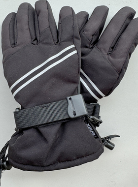 出口儿童滑雪手套8-10岁加厚防水防滑反光保暖户外运动骑车上学冬