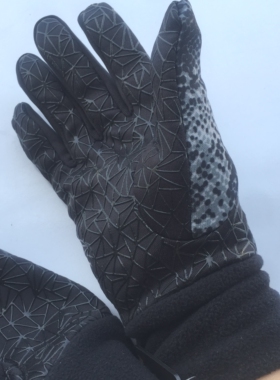 出口单层微厚拉绒防滑骑行开车户外运动保暖护手男女款分指手套