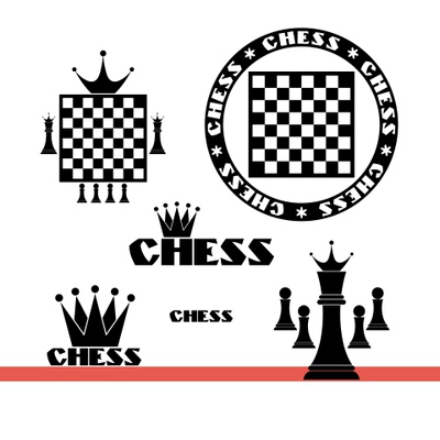 国际象棋图标俱乐部镂空墙贴画