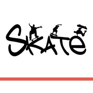 滑冰溜冰滑板运动极限墙贴画体育溜冰场玻璃门镂空装饰背景墙贴纸