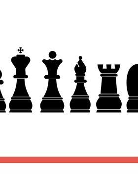 国际象棋棋子墙贴画国王皇后骑士CHESS俱乐部黑色镂空装饰墙贴纸