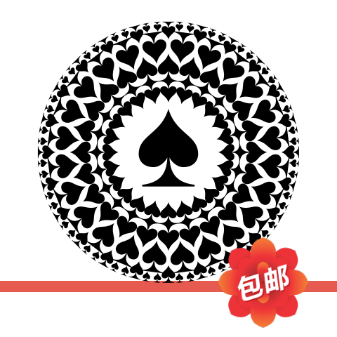 扑克牌花色黑桃贴画墙贴画活动纸棋牌室背景镂空装饰玻璃贴墙贴纸