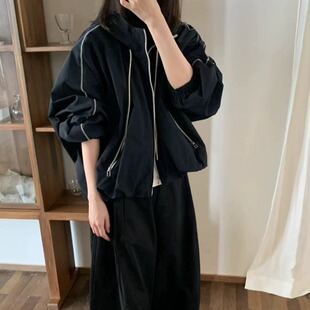 2026春季 韩系连帽廓形机能风外套无龄感风衣抗风设计感 新款