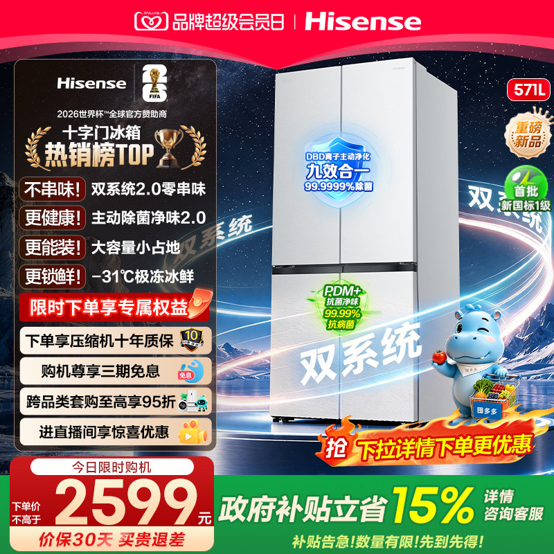 海信囤多多571双系统大容量冰箱图片