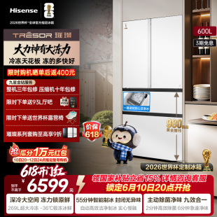 海信璀璨大力神600升法式多门双系统全嵌入式家用冰箱大冻梨官方