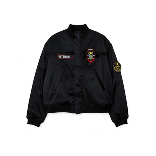 FOGXX VINTAGE魔术贴刺绣VTM飞行夹克棒球服美式高街宽松夹克外套