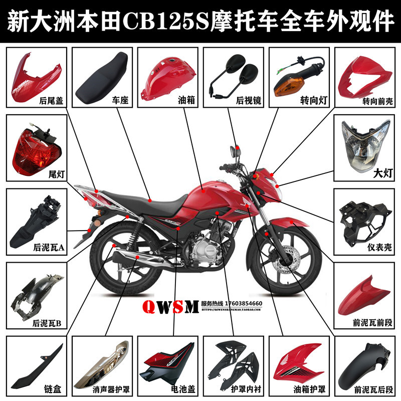 新大洲本田125-61后边盖前泥瓦