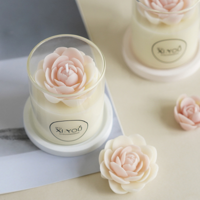 山茶花硅胶模具香薰蜡烛石膏