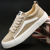 2026年新款 春秋板鞋 潮春季 帆布鞋 男鞋 百搭休闲低帮系带鞋 男士 韩版