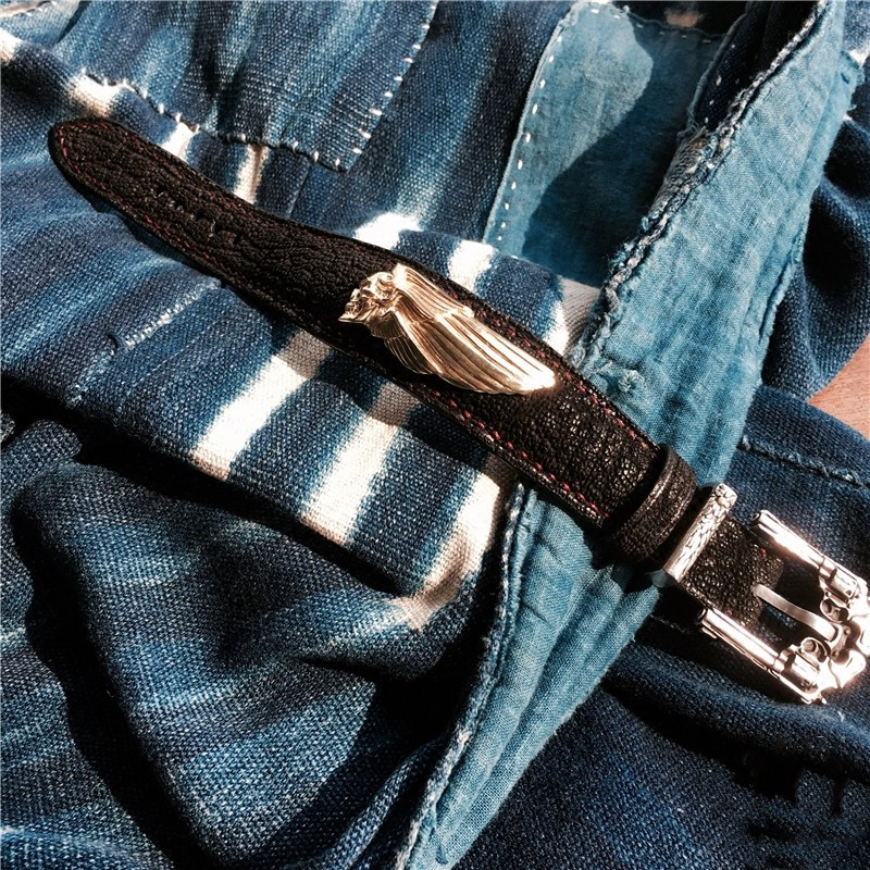 渡鸦纯银专属五金配件手环稀有皮