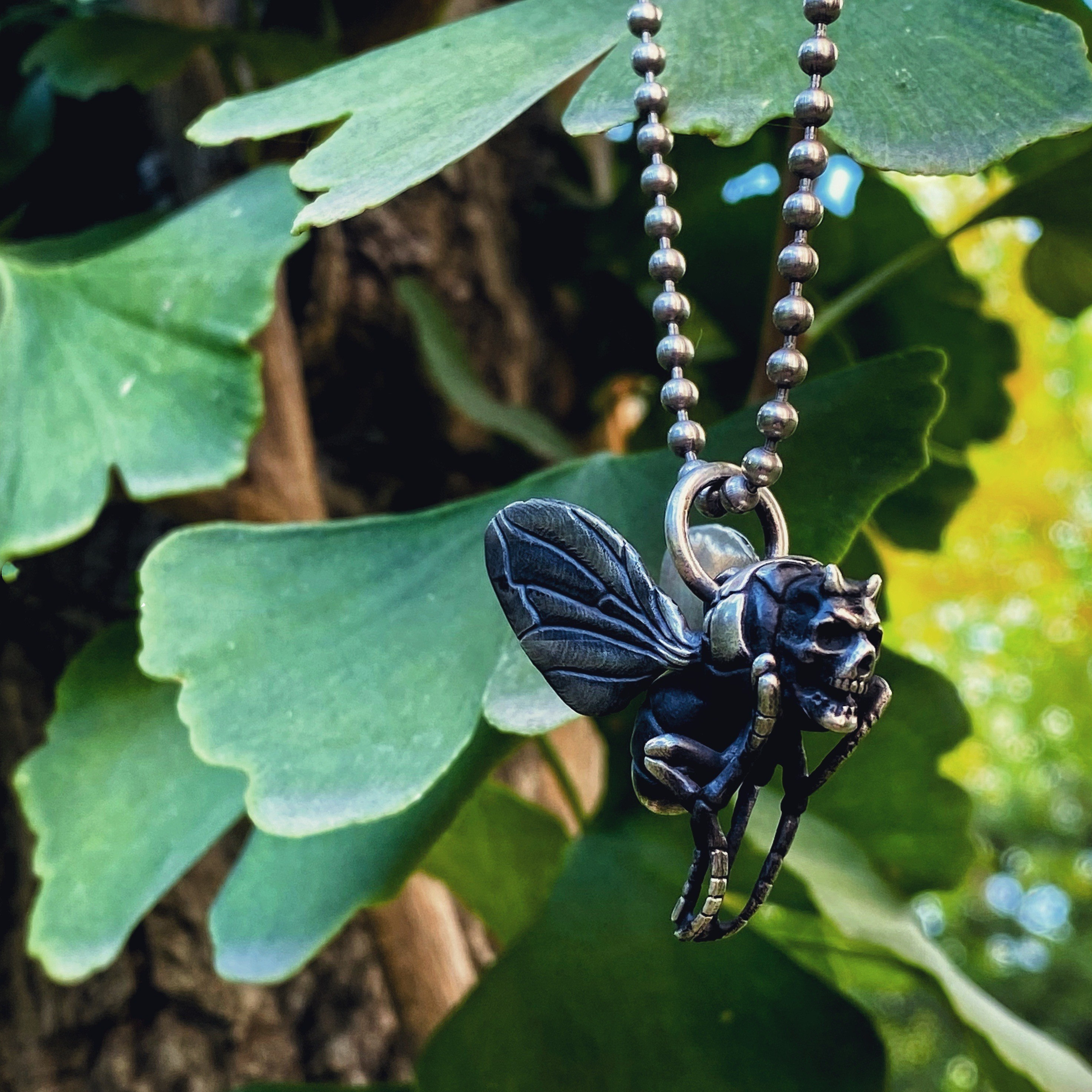 渡鸦专属手工纯银入侵者吊坠黄蜂