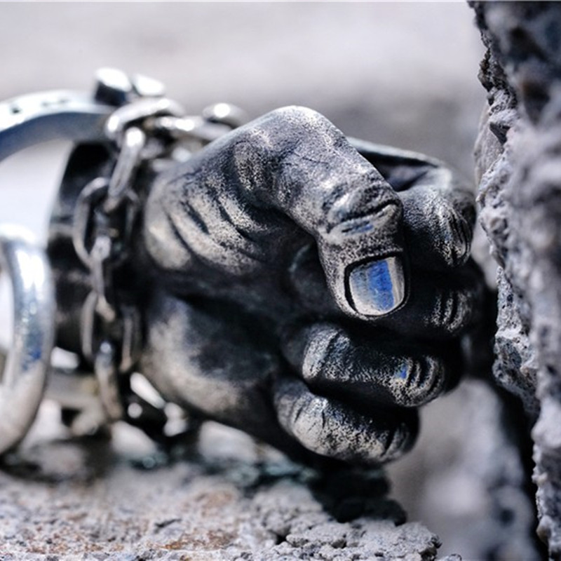 渡鸦工作室原创专属设计《传说的拳头》吊坠925银饰手工雕蜡项链