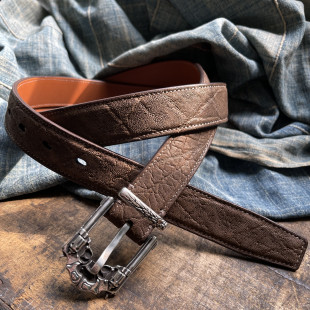 渡鸦工作室原创专属聚众银乱双枪腰带925银饰手工纯银黄铜皮带扣