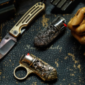 渡鸦工作室原创打火机套黑色幽默手工银饰潮流创意bicj5火机壳