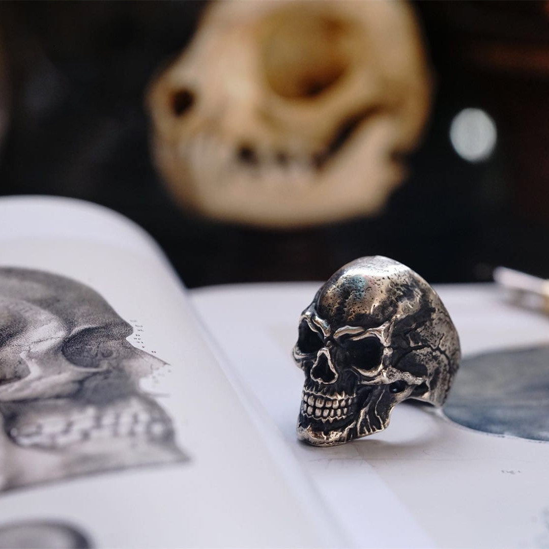 欲望车间专属欧美纯银骷髅男戒指