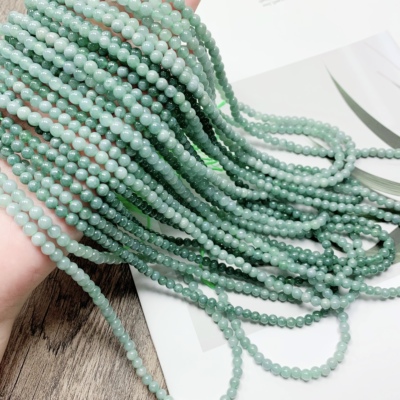 天然蓝水翡翠半成品散珠子 diy手链项链蓝水翡翠珠子