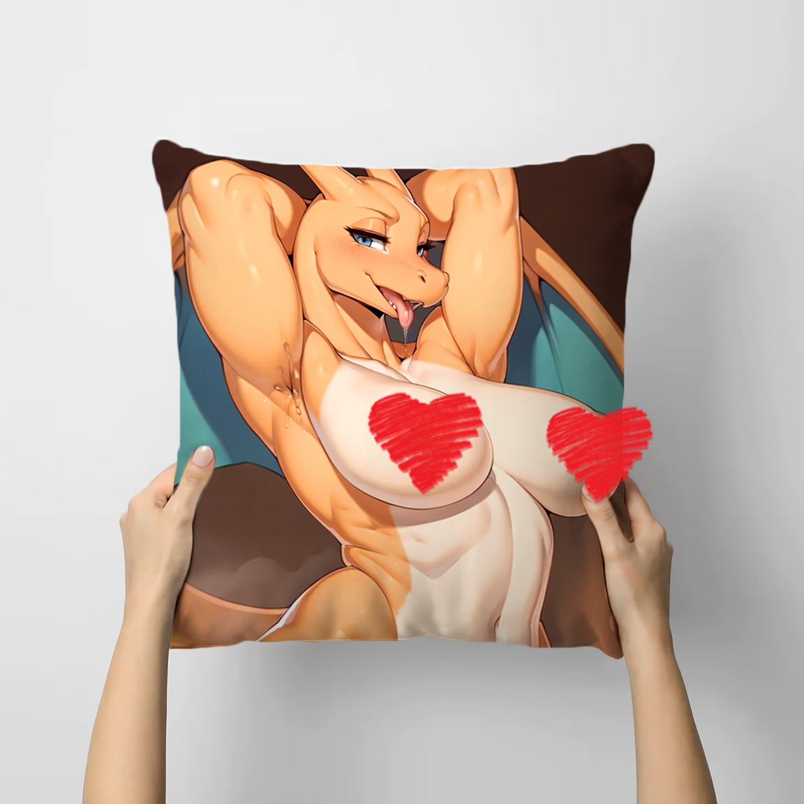 精灵宝可梦furry兽人抱枕 喷火龙 火恐龙 洛基亚 皮卡丘 周边靠垫