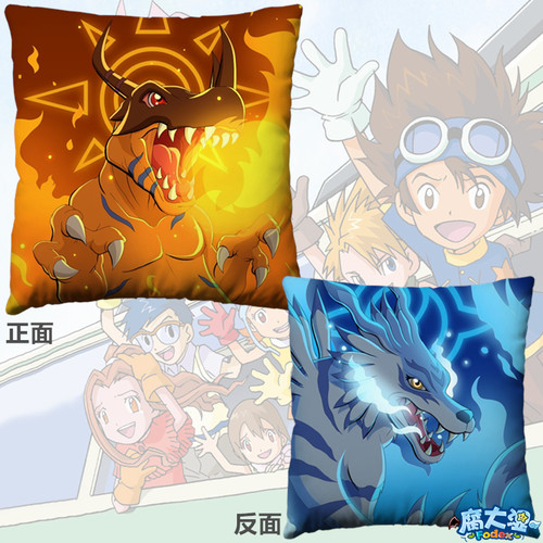 数码暴龙宝贝靠垫加鲁鲁兽抱枕头暴龙兽坐垫Digimon童年动画周边
