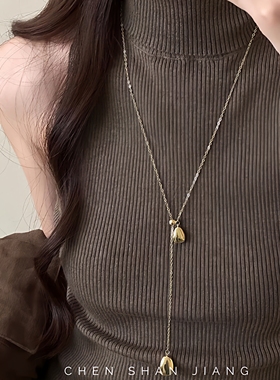 「嗔三酱」18k真金电镀简约时尚项链个性ins气质百搭锁骨链小众感