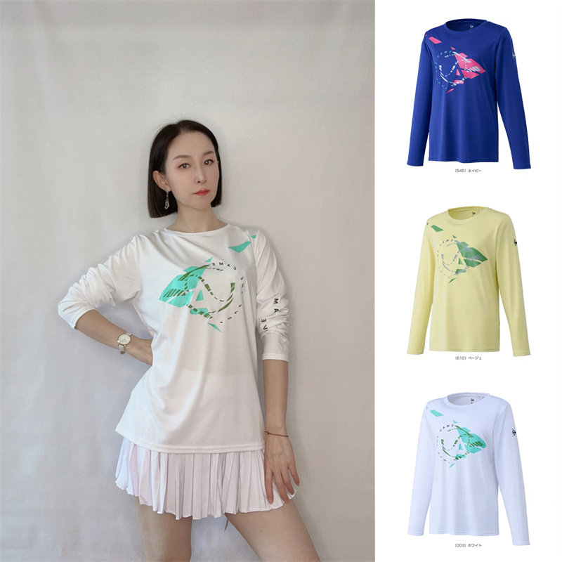 23年秋新日本正品DUNLOP邓禄普羽毛球/网球服长袖运动速干衣女士