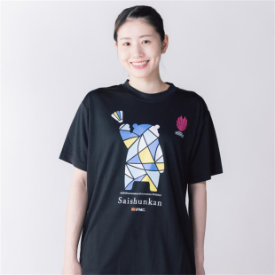 2025年新日本正品代购熊本羽毛球服短袖男女同款速干衣蓝色熊