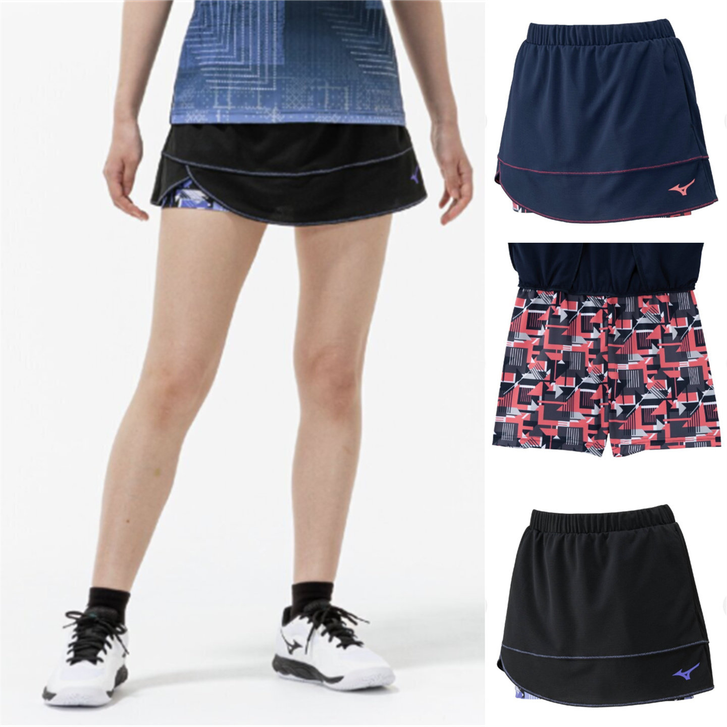 女士MIZUNO美津浓羽毛球短裙速干