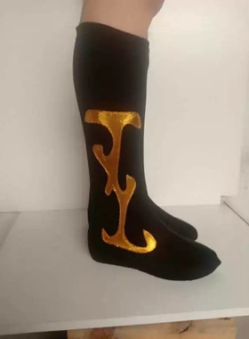 男女高弹力蒙古舞蹈脚套藏族舞袜套广场舞靴套红黑白银绿色鞋套