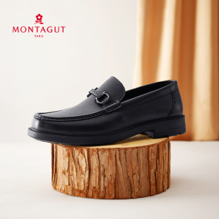 办公休闲真皮夏季 梦特娇乐福皮鞋 厚底英伦商务正装 春季 男2026新款