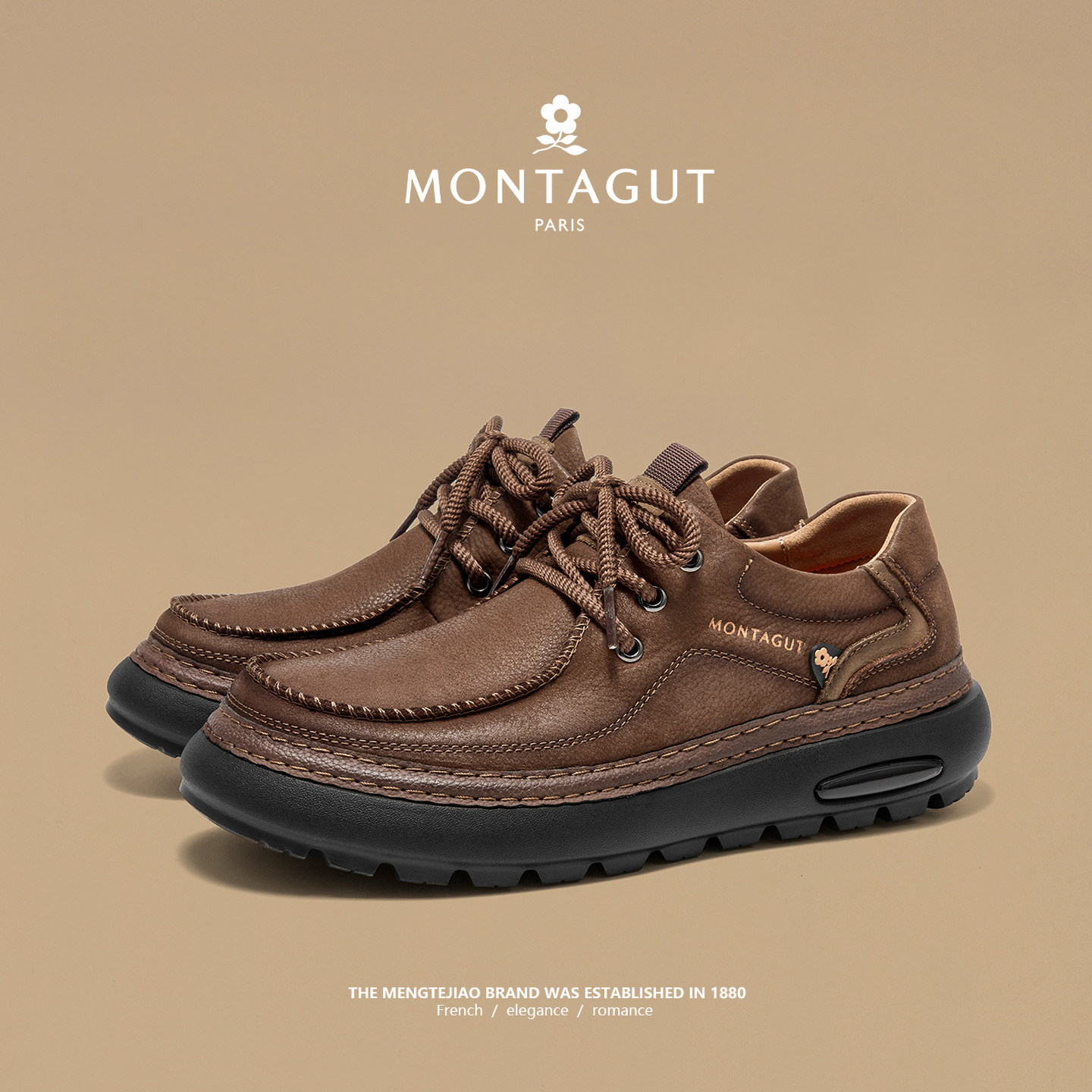 梦特娇头层牛皮男鞋商务英伦风手工皮鞋男休闲春季工装复古袋鼠鞋,流行男鞋,休闲皮鞋,淘宝优惠券,粉丝福利购,淘宝优惠卷