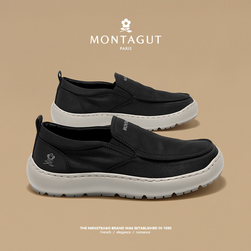 梦特娇男鞋薄款透气懒人布鞋