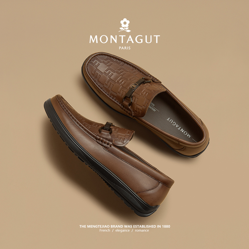 梦特娇官方旗舰男士休闲乐福皮鞋