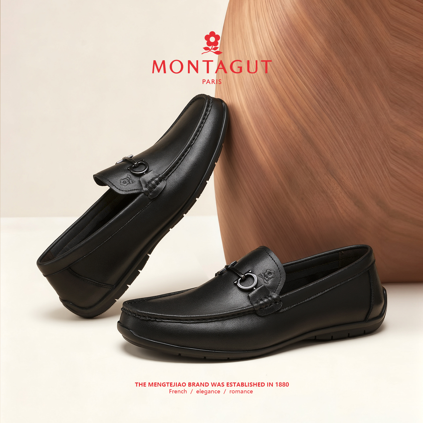 梦特娇官方旗舰商务乐福鞋男真皮