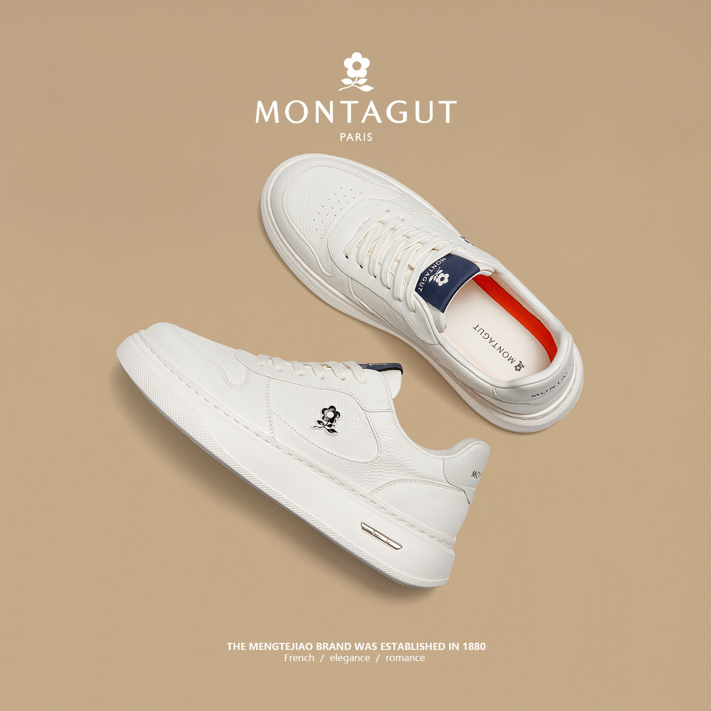 梦特娇男士真皮小白鞋春季新款头层牛皮休闲板鞋冬季运动厚底男鞋,流行男鞋,休闲板鞋,淘宝优惠券,粉丝福利购,淘宝优惠卷