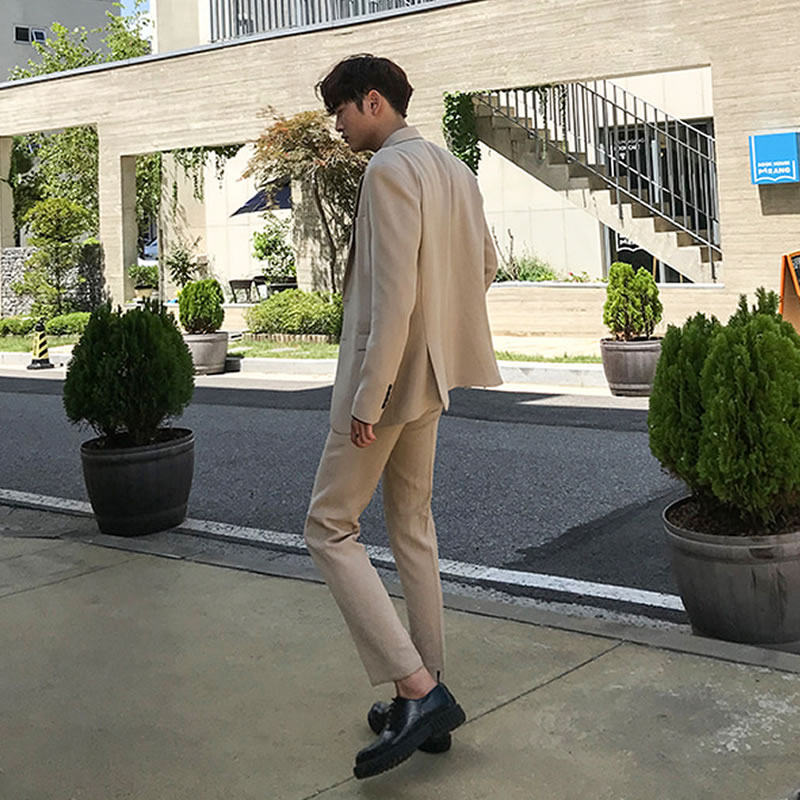 [BROKEN CODE WELFARE] BLAZER MENS KOREAN VERSION OF THE TIDE MENS SUIT SUIT CASUAL BRITISH STYLE YOUNG HANDSOME