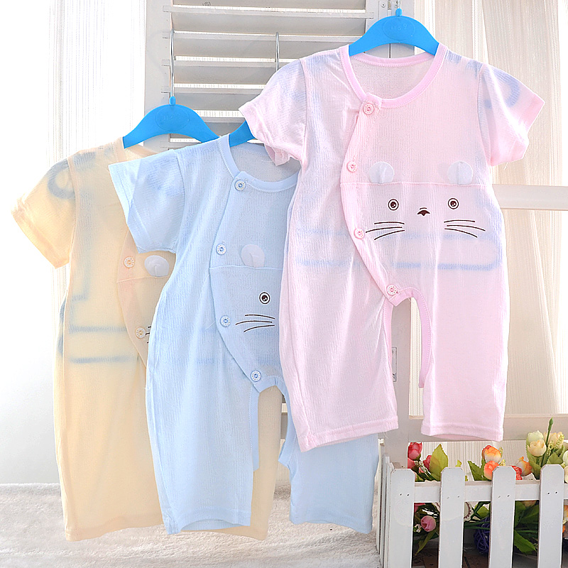 男女宝宝夏季薄款短袖连体衣3-6-9-12月婴幼儿童纯棉连身衣哈衣爬在类目 童装/婴儿装/亲子装, 连身衣/爬服/哈衣中 - 来自Buy2taobao.com提供专业的淘宝代购服务