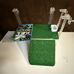 悬挂式乌龟晒台晒背台鱼缸爬梯台阶休息平台可调整亚克力草坪爬台