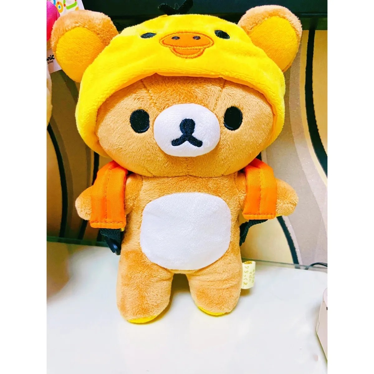 日系可爱轻松熊换装s公仔20厘米rilakkuma轻松熊小鸡背包换装着替