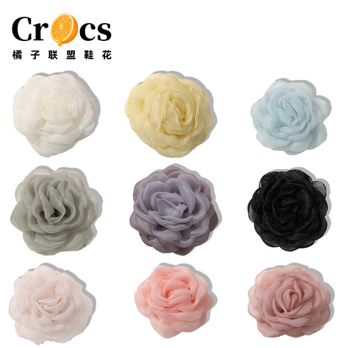 橘子联盟鞋花crocs洞洞鞋配饰女