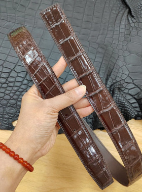 黑色咖啡色鳄鱼皮皮带真皮商务休闲百搭无头高档裤腰带带宽3.2cm