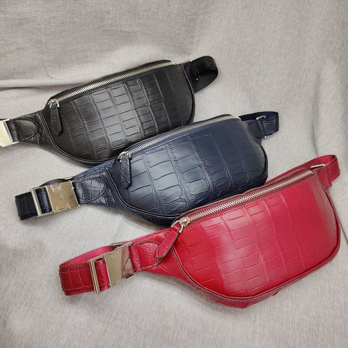 鳄鱼皮休闲胸包腰包休闲