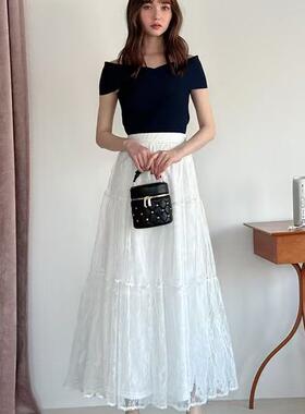 外贸日单 GL 夏季新品 淑女日系 蕾丝层叠半身裙[pa053]