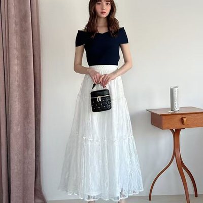 外贸日单 GL 夏季新品 淑女日系 蕾丝层叠半身裙[pa053]