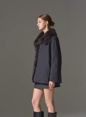 ［限量特价］GHJOD 芬兰狐狸毛领90白鹅绒工装羽绒派克服外套