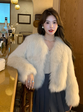 GHJOD studio芬兰进口狐狸毛整皮腹毛皮草外套女年轻显瘦毛毛大衣