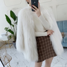 貉子毛编织皮草外套女中长款 毛毛大衣修身 显瘦 反季 2019秋冬新款